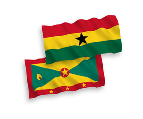 Flags of Grenada and Ghana on a white background