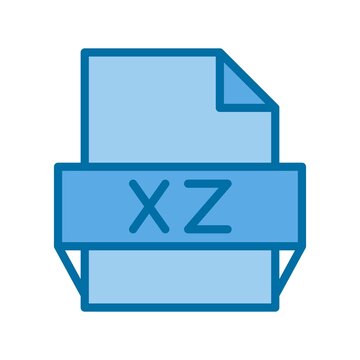 Xz Filled Blue Vector Icon Design
