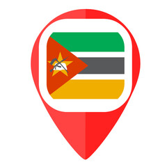 Mozambique flag pin map marker country