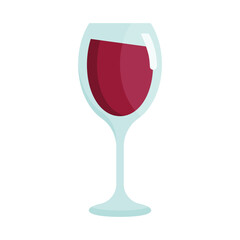 glass of wine, icon flat design