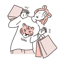 New Year's card material illustration