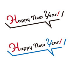 New Year's card material illustration