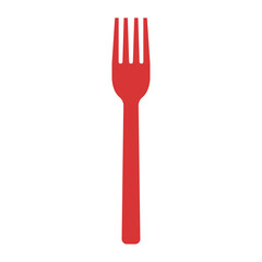 Fork vector icon. Red symbol