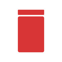 Jar vector icon. Red symbol