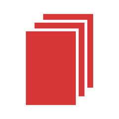 Paper document vector icon. Red symbol