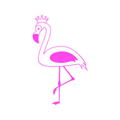 Pink Flamingo icon vector set. Pink Flamingo Crown illustration sign collection. Tropical Animal symbol or logo.