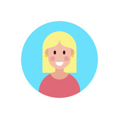 Woman icon in circle. Vector illustration.