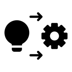 bulb with gears icon