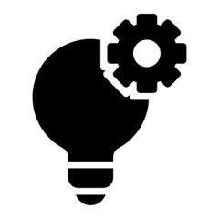 light bulb and gears icon
