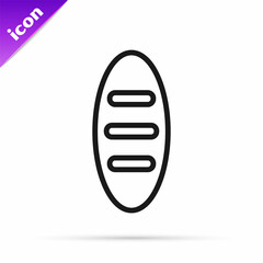 Black line Bread loaf icon isolated on white background. Vector