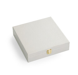 white Leather box  isolated on white background
