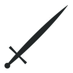 Sword vector illustration icon. Military or heraldry symbol. Protection and security sign. Medieval or knight weapon. Fantasy logo. Clip-art silhouette.