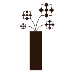 Minimalist Indoor Plant Silhouette - Amazing flat vector illustration of an indoor plant on a long vase suitable for clip art, website, apps, icon, sign, design assets, and illustration in general