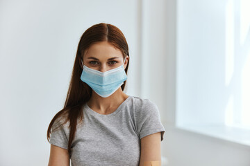 woman patient medical mask protection against health virus