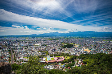 Landscape of Fukushima City, Fukushima Prefecture, Tohoku Region