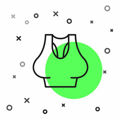 Black line Undershirt icon isolated on white background. Vector