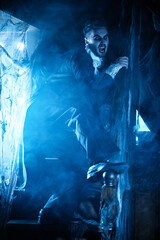 gloomy bloodthirsty vampire