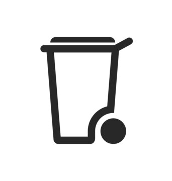 simple wheelie bin outline symbol icon