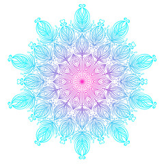 Vector ornamental mandala inspired ethnic art, patterned Indian paisley. Hand drawn illustration. Invitation element. Tattoo, astrology, alchemy, boho and magic symbol..