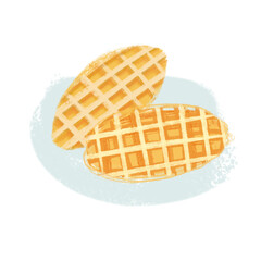 Croffle waffle illustration isolated on white background