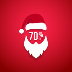 Santa hat and beard template. illustration