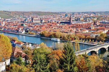 Fototapeta na wymiar Würzburg, Blick auf die Stadt, Nordosten