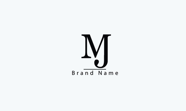 MJ JM M J abstract vector logo monogram template