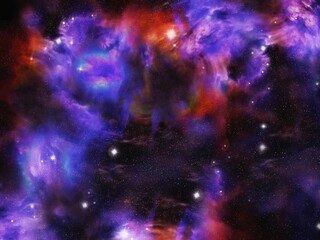 Fototapeta na wymiar Beautiful cosmic nebulae. Gas in space, the birth of stars in the galaxy. Science fiction cosmos 3d illustration.