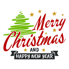 Fototapeta na wymiar Merry christmas and happy new year lettering background