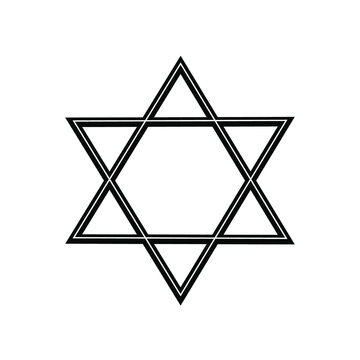 Davis star icon, a simple black Jewish symbol