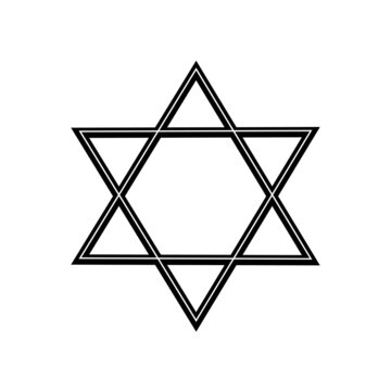 Davis star icon, a simple black Jewish symbol