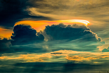 A Rare Look at an Iridescent Cloud. fire rainbows or rainbow clouds. Iridescent Pileus Cloud...