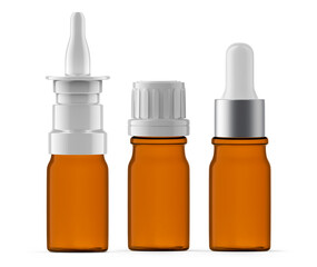 5 ml Amber Glass Bottles. Nasal spray, Essential Oil and Dropper Bottle