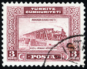 Republic of Turkey postage stamp. Republic of Turkey historical stamp. A postage stamp printed in Republic of Turkey.