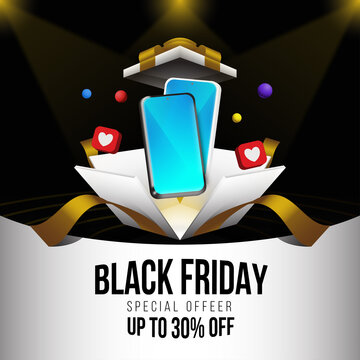 Black Friday Special Offer With Box And 3d Phone Inside