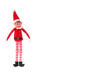 Christmas Elf toy on an isolated white background with copy space. Christmas spirit, Christmas...
