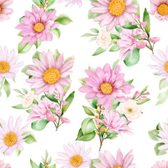 Obraz na płótnie Canvas hand drawn watercolor floral seamless pattern 