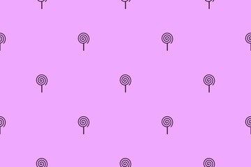 Seamless pattern of sweet lilac lolipop background  with copy space area 
