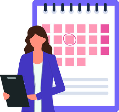 Business Woman With Calendar Scheduling