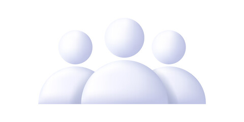 3d white digital icons of social team of tree people, isolated