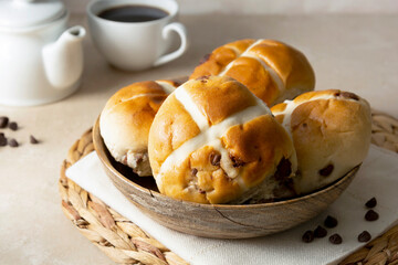 Easter hot cross buns, bake treats. lifestyle breakfast