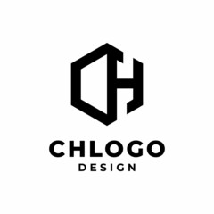 Initial Letter Monogram CH HC Hexagon Logo Design vector