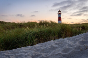 Lighthouse List-Ost on the island Sylt, Germany
