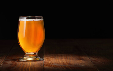 glass full of beer without foam