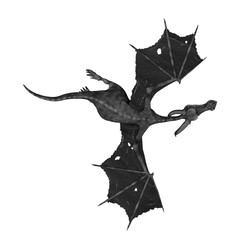 Naklejka premium mythical dragon is floating top view