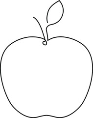 Apple icon, black silhouette of fresh natural fruit. Vector illustration isolated on white background.