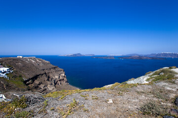 Fototapeta na wymiar Aegean sea view from Santorini island, Greece