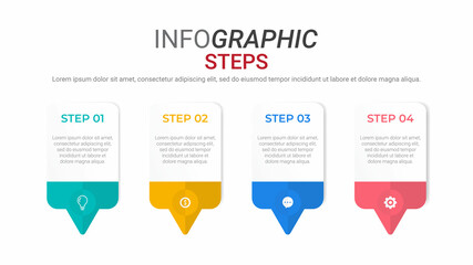 Business concept with four steps. Timeline design for brochures, presentations. Infographic design layout