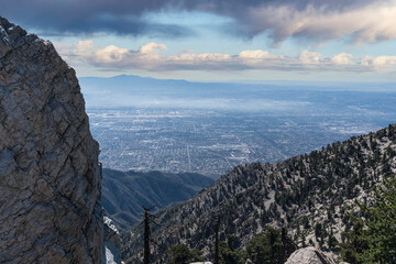 View of Ontario Peak from the San Gabriel Mountains in the Angeles National Forest near Los...