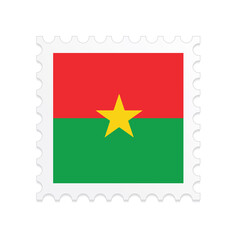 Burkina Faso flag postage stamp on white background. Vector illustration eps10